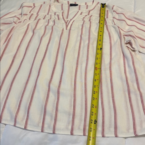 Splendid Cream Blouse with Rose Colored Stripes - Picture 3 of 5